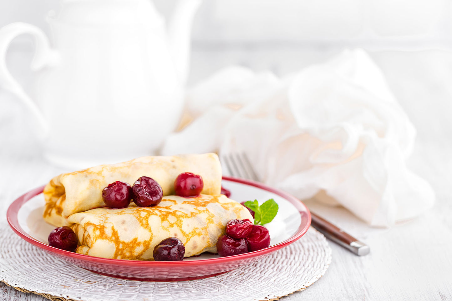 delicious cherry crepes